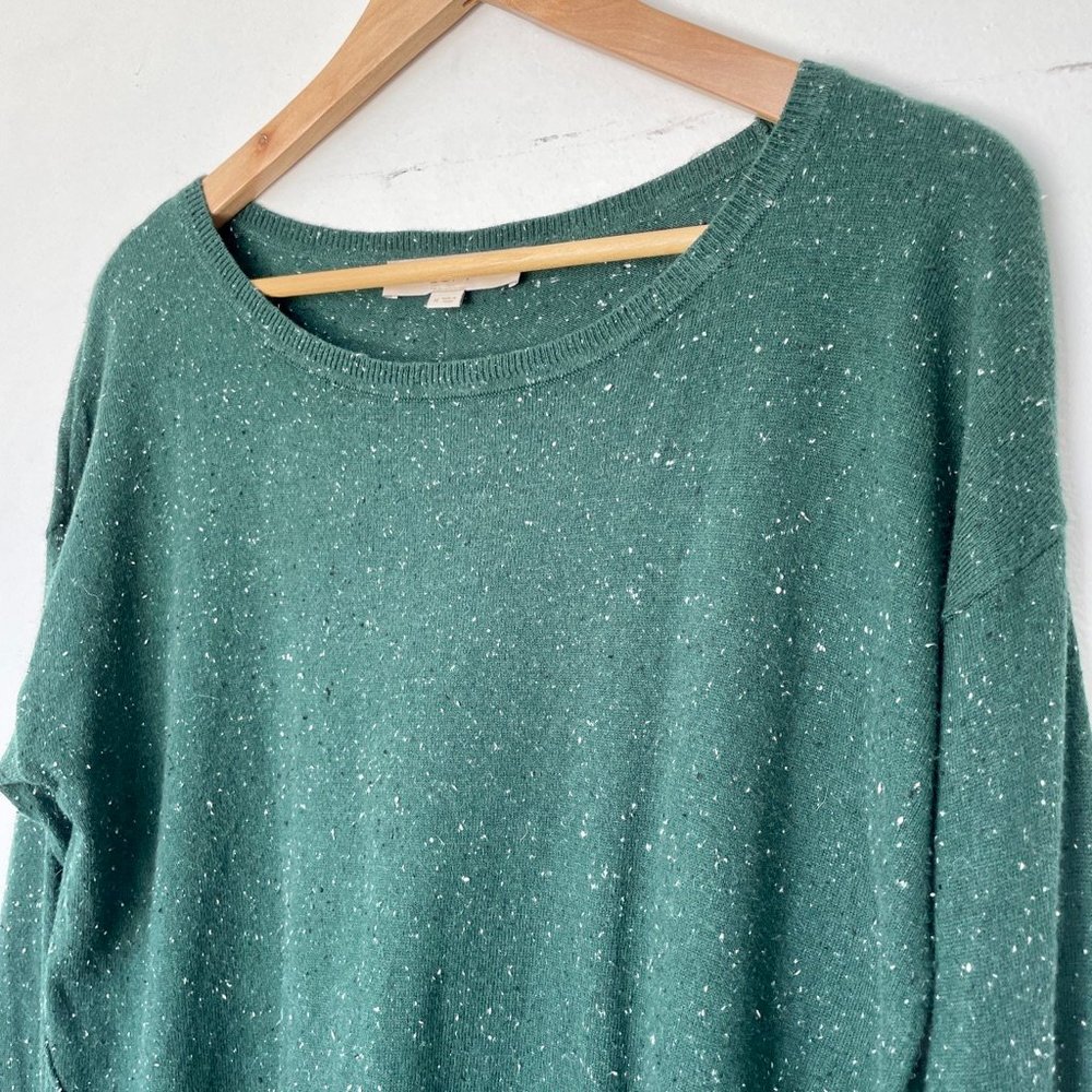 LOFT Marbled Green Knit Sweater